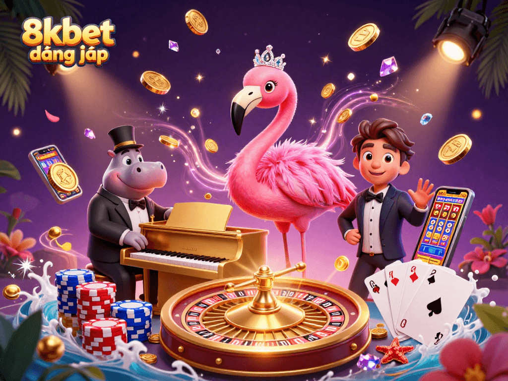 Join the excitement of casino gaming with 8xbet đăng nhập, featuring vibrant characters and stunning visuals.