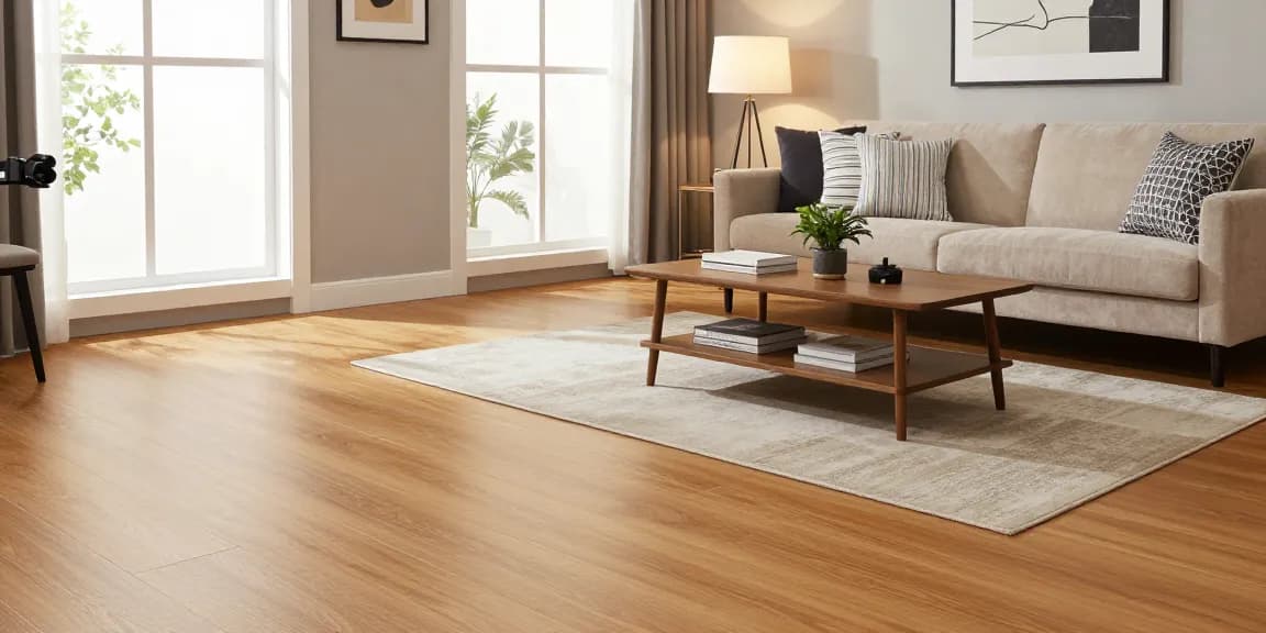 Engineered wood for modern interiors showcased in a stylish living room with natural light.