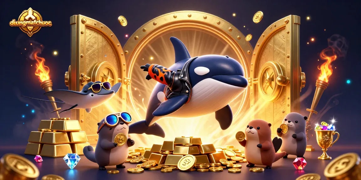Experience duongmatchuoc with playful characters and rich treasures in this vibrant casino scene.