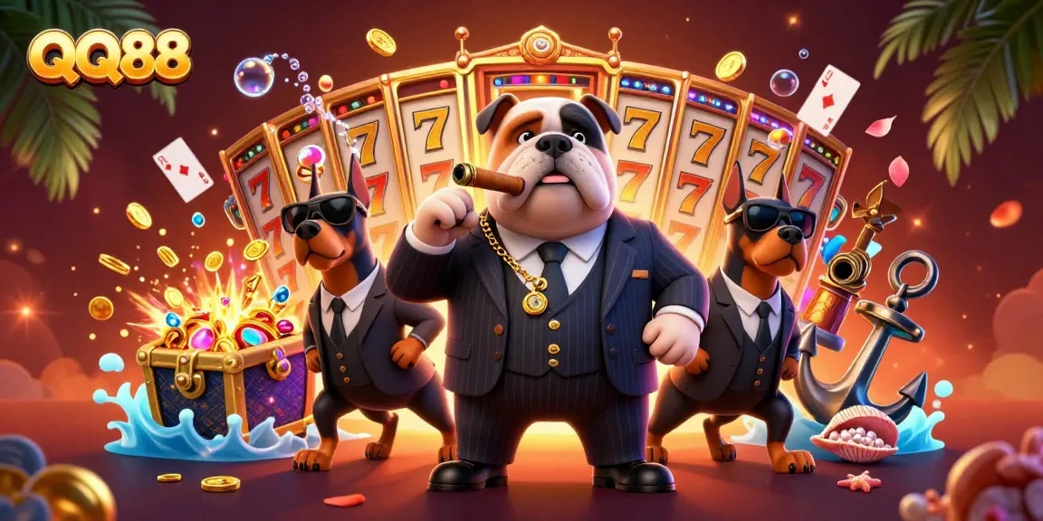 Experience thrilling wins with QQ88's vibrant casino world featuring iconic characters and dynamic gaming elements.