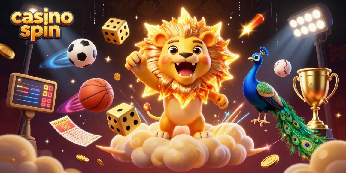 Engage in thrilling casino spin activities with golden dice and sports dynamics in an energetic scene.