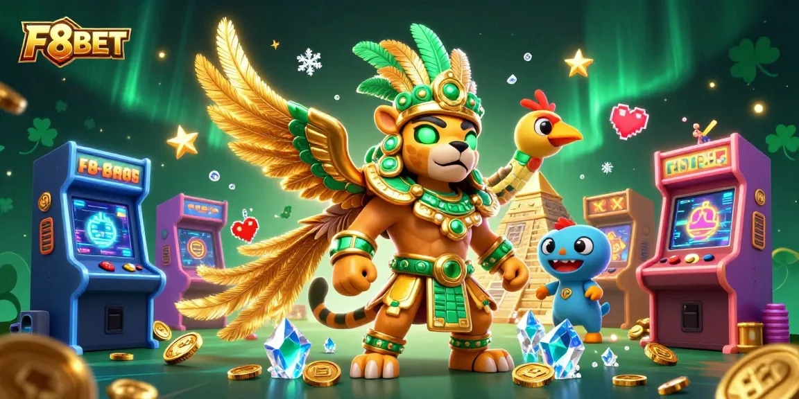 Experience thrilling gaming adventures with F8BET in this colorful illustration.