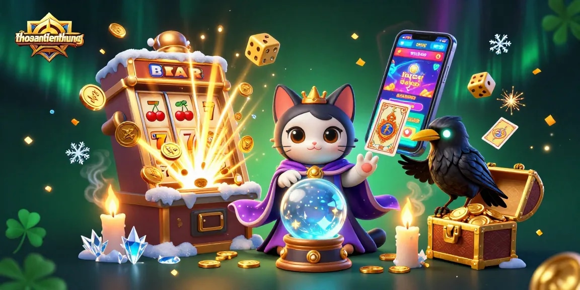 Experience exciting wins with thosantienthuong in a vibrant 3D casino illustration bursting with casino elements.