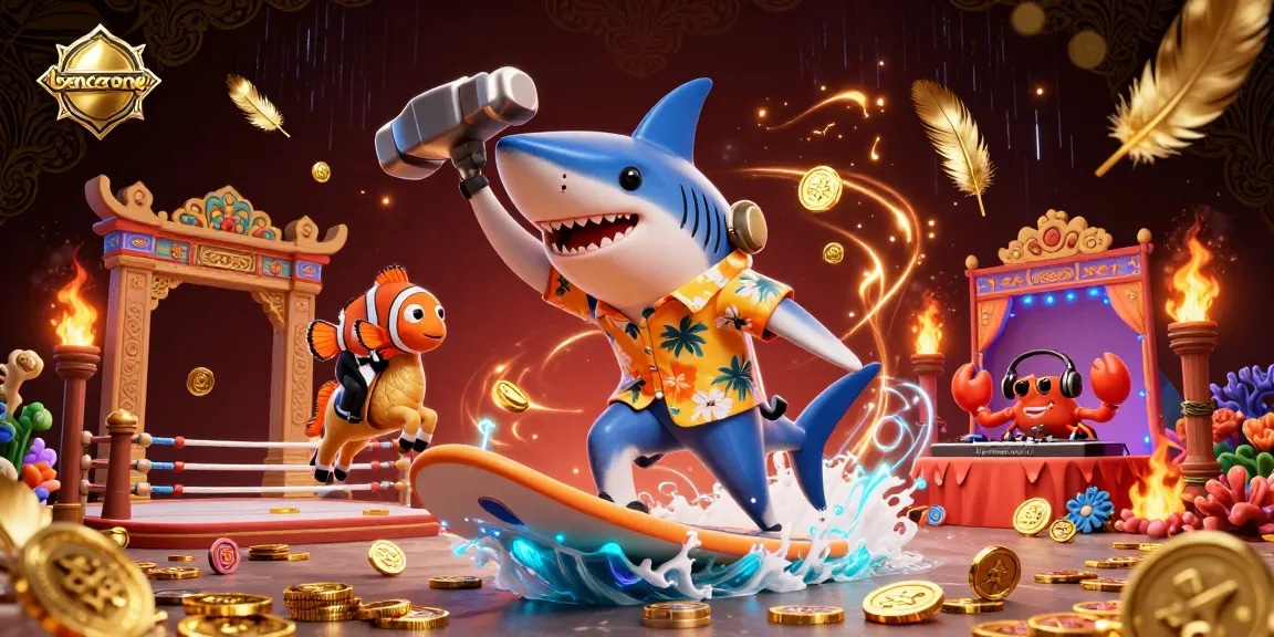 Experience bancarong with a lively, dynamic casino scene featuring vibrant characters and immersive gaming elements.