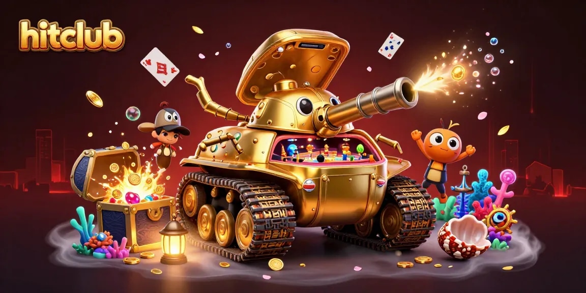 Hitclub unveils action-packed miniature casino adventure, rich with gold coins and playing cards.