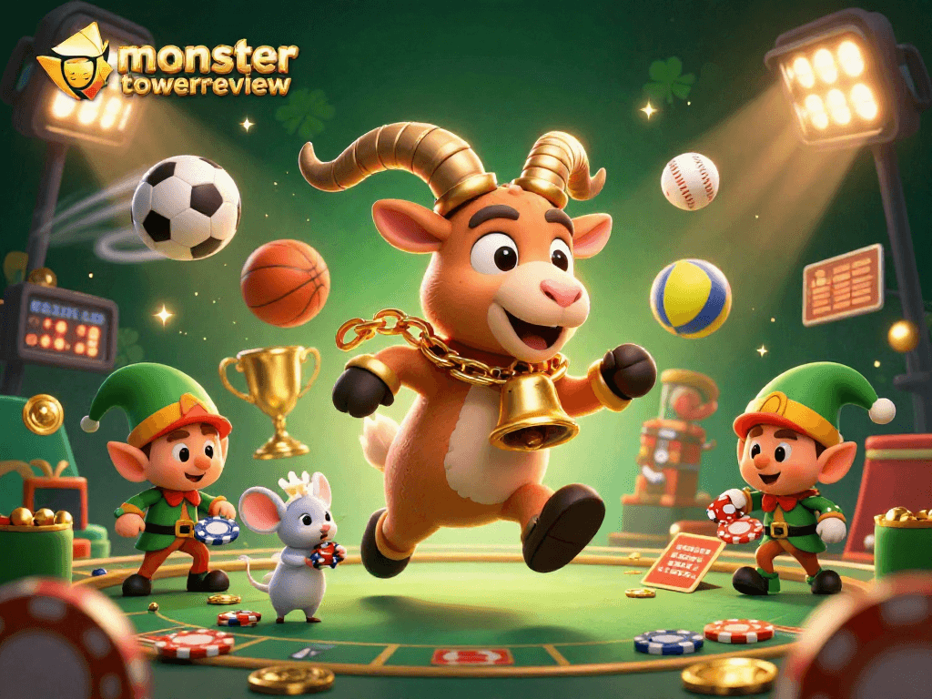 Experience thrilling moments in gambling with monstertowerreview’s dynamic casino scene, featuring lively characters and sports action.
