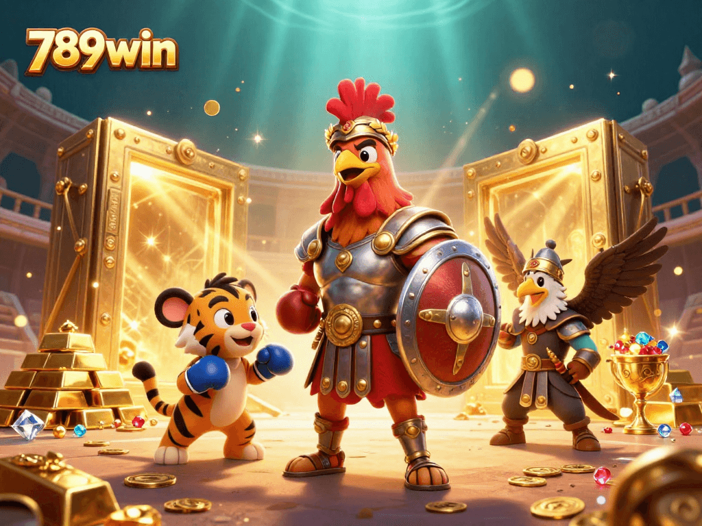 Engage in thrilling casino action with 789win, featuring vibrant gladiators and treasures.