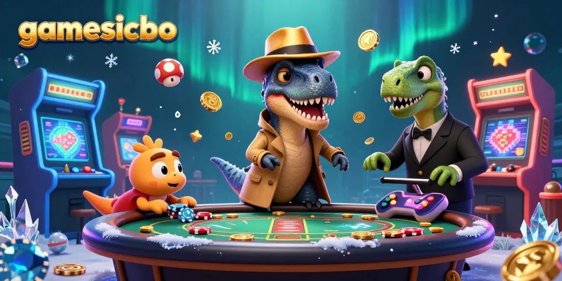 Join the excitement at gamesicbo with a cunning velociraptor trying to win at the casino.