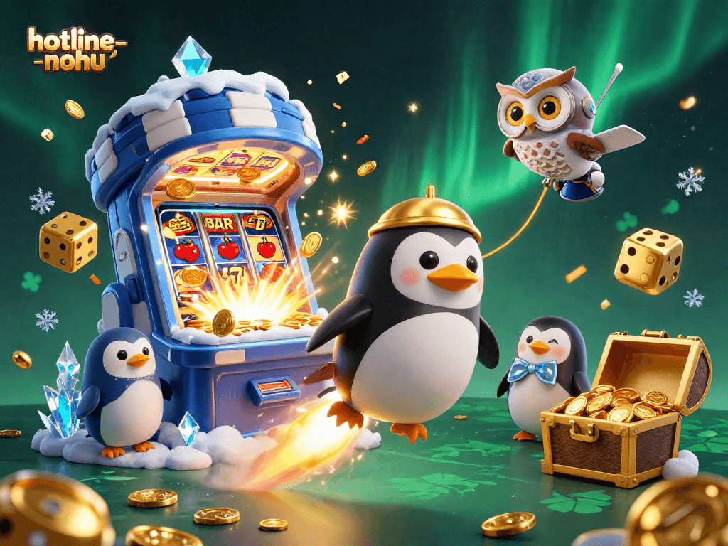Engage in the thrilling world of hotline-nohu casino with golden penguin and rich slot game visuals.