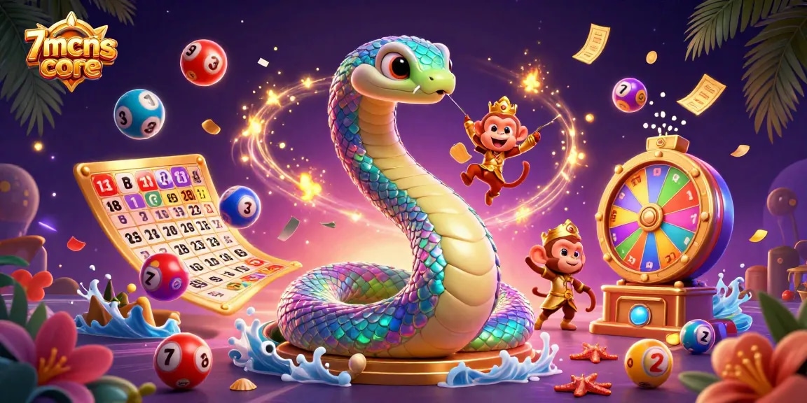 Engage with 7mcnscore for exciting lottery adventures in a vibrant 3D gambling scene.