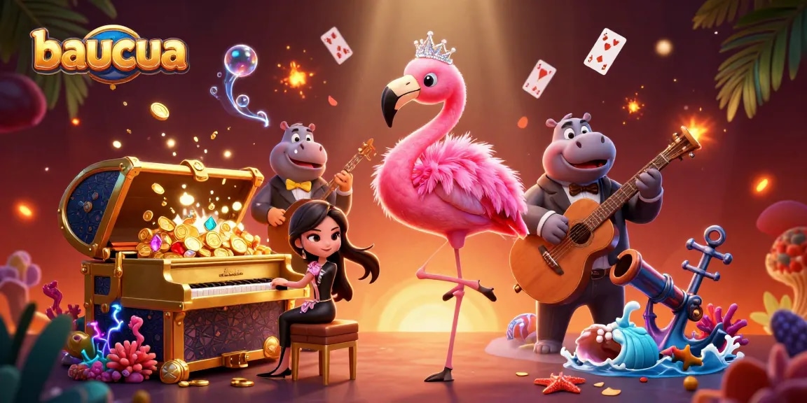 Join the vibrant baucua gaming experience with lively characters and dynamic visual elements.