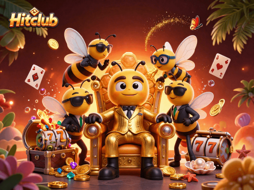 Experience thrilling wins at Hitclub with a dynamic casino scene featuring rich game elements and characters.