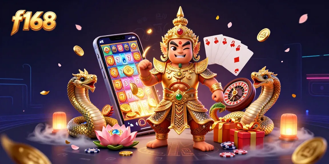 Experience the excitement of f168 with thrilling slot games and vibrant digital casino elements.