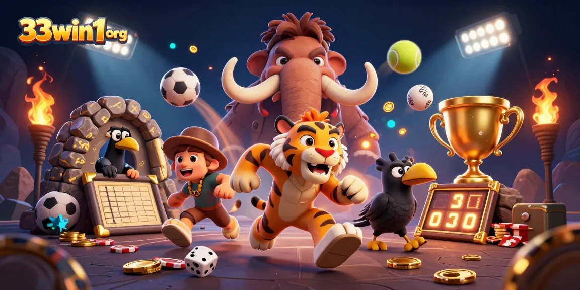 Experience the thrill of the 33win1 org prehistoric casino with engaging characters and dynamic sports elements.