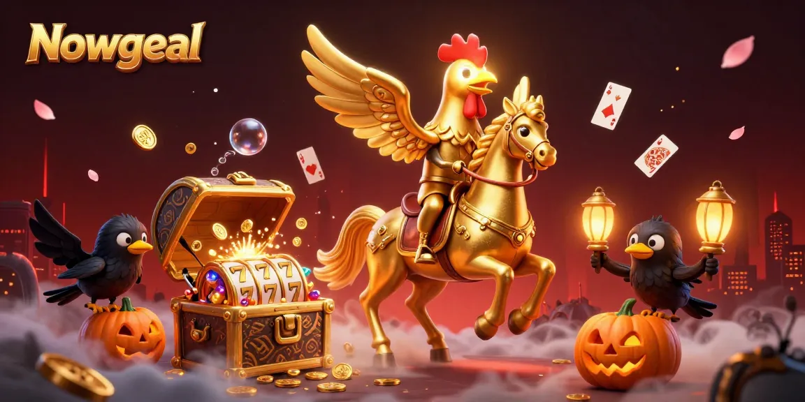 Experience thrilling casino adventures with Nowgoal and dynamic game elements amidst vibrant illustrations.