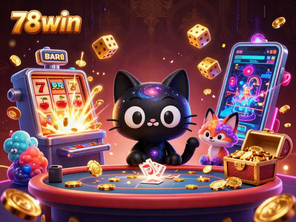 Experience winning thrills with 78win's colorful cosmic casino, featuring engaging characters and vibrant animations.