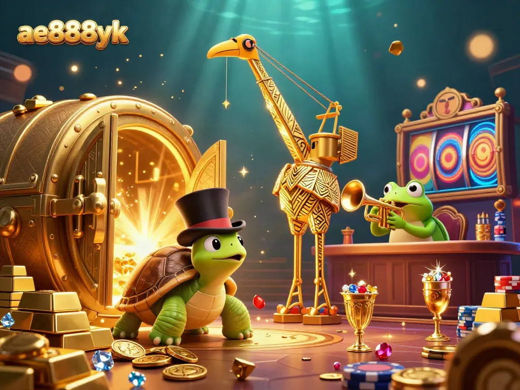 Experience the thrill of ae888yk with vibrant slot games and lively characters in 3D cartoon style.