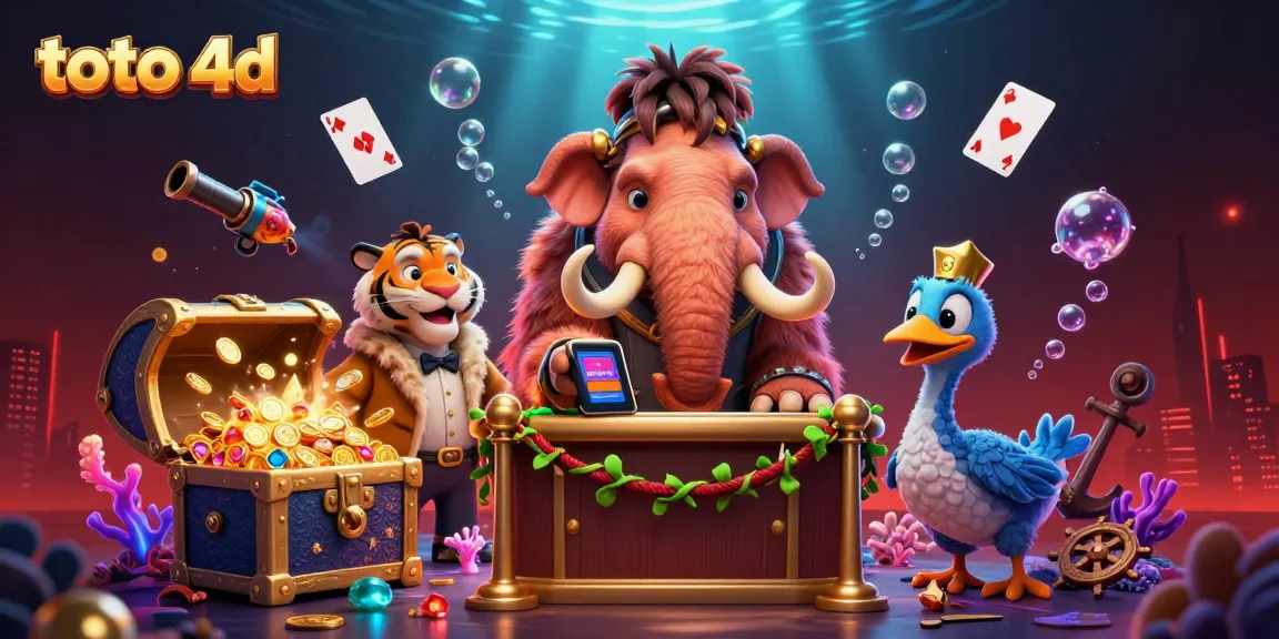 Experience the thrills of toto 4d in this vibrant casino scene with cartoon characters and dynamic elements.