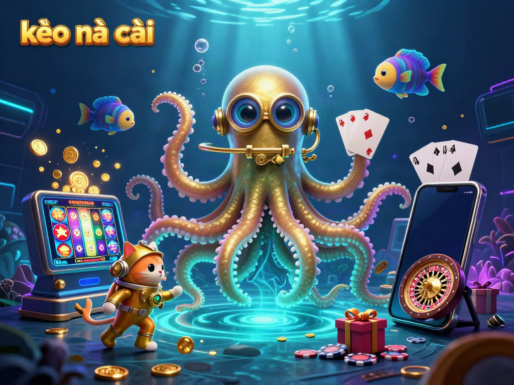 Experience thrilling betting with kèo nhà cái as a kraken and diving cat lead the adventure under the sea.