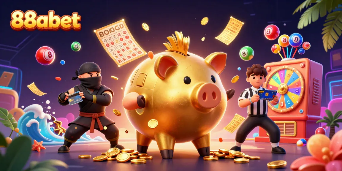 Experience thrilling gameplay at 88abet with fun animated characters and vibrant casino elements.