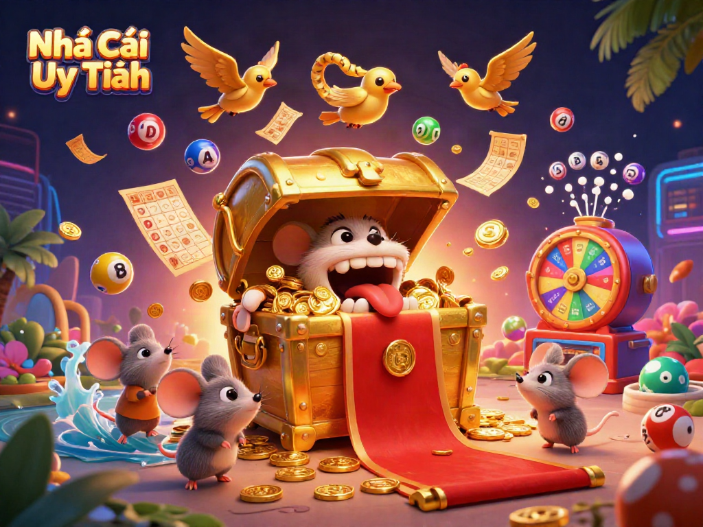 Gambling excitement unfolds with Nhà Cái Uy Tín in a vibrant scene of treasure and rewards.