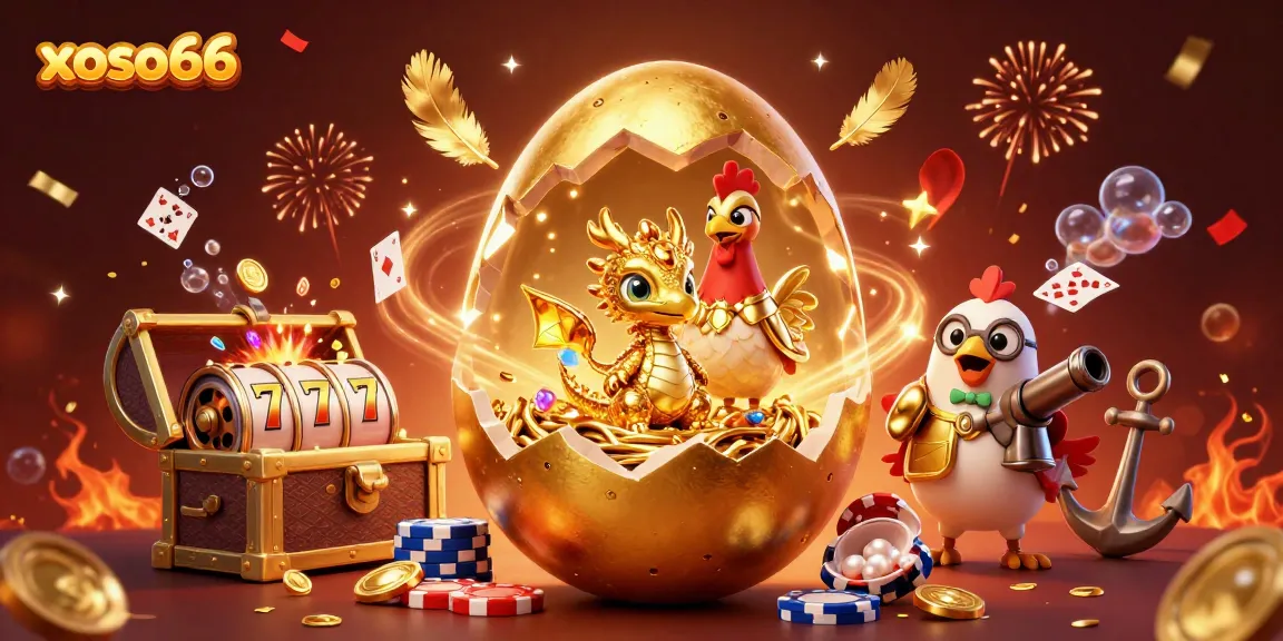 Win big at xoso66 with this vibrant 3D illustration featuring a golden dragon and poker chips.