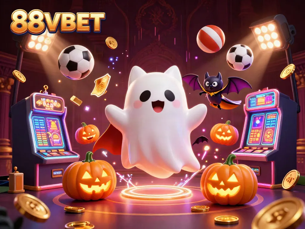 Engage with 88VBET's ghostly casino adventures featuring ghost cat, vampire bat, and dynamic sports elements.