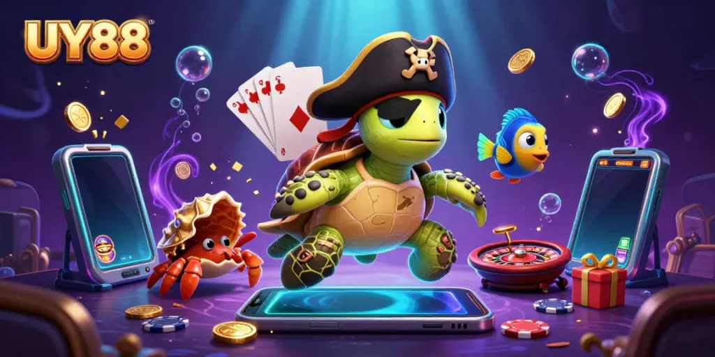 Experience UY88’s vibrant underwater casino adventure with engaging characters and gaming elements.