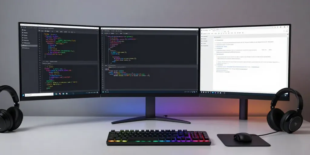 Buy .co.uk domain in a professional tech workspace setup highlighting software development tools.
