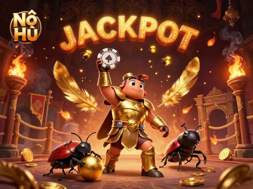 Experience thrilling Nổ Hũ gameplay with vibrant beetles, exciting games, and a jackpot atmosphere.