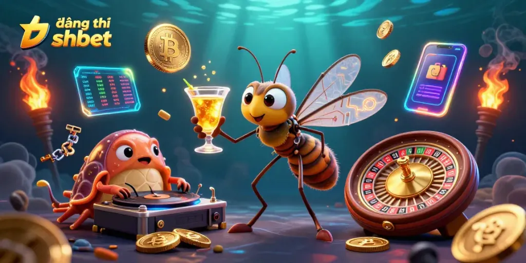 Experience 'đăng ký shbet' with the vibrant casino scene illustrating gameplay excitement and crypto engagement.