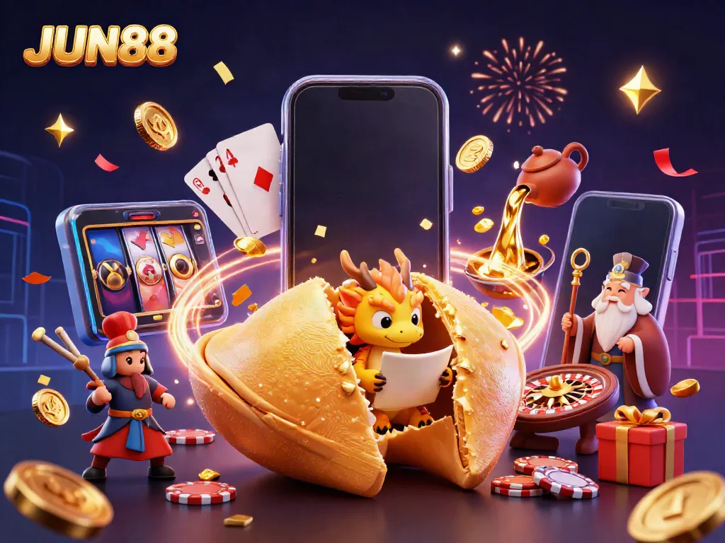 Experience the thrilling world of JUN88 with a rich array of casino-inspired characters and game elements.