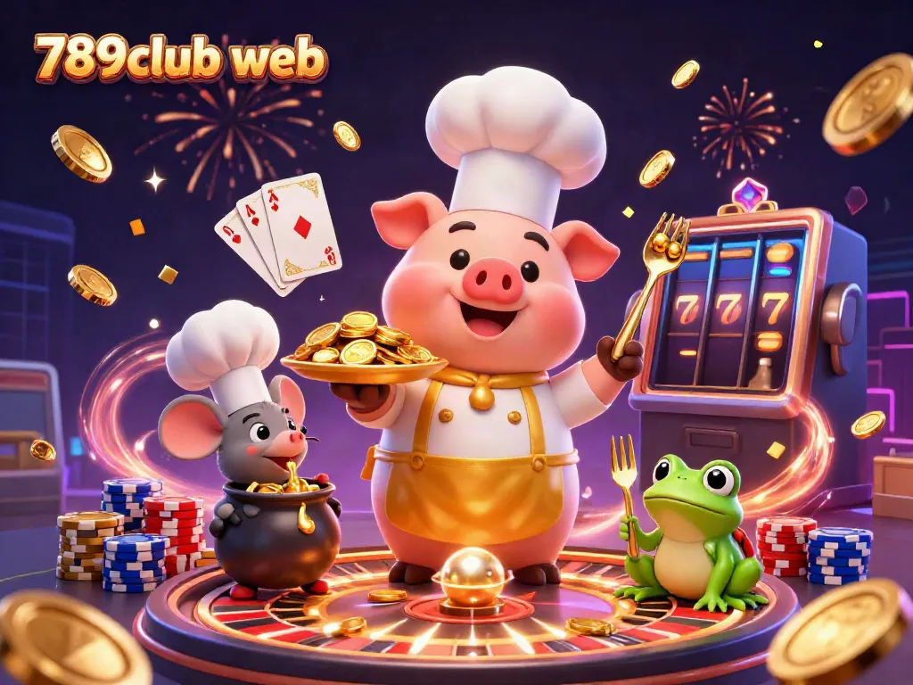 Win big at 789club web with festive characters in a vibrant casino illustration.