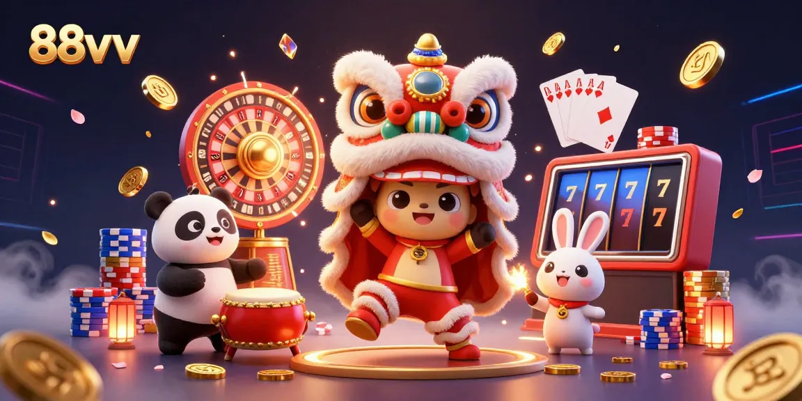 Engage with thrilling 88vv gameplay featuring dynamic casino elements and festive characters.