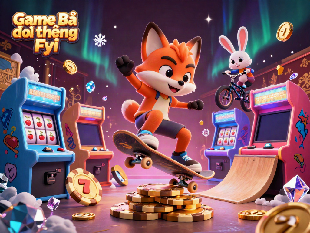 Experience the thrill of Game Bài Đổi Thưởng Fyi with dynamic characters showcasing vibrant casino elements.