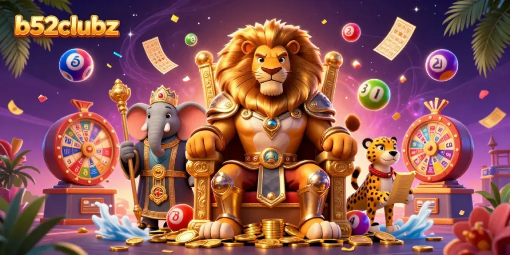 Experience thrilling gaming adventures at b52clubz with vibrant casino elements and captivating characters.