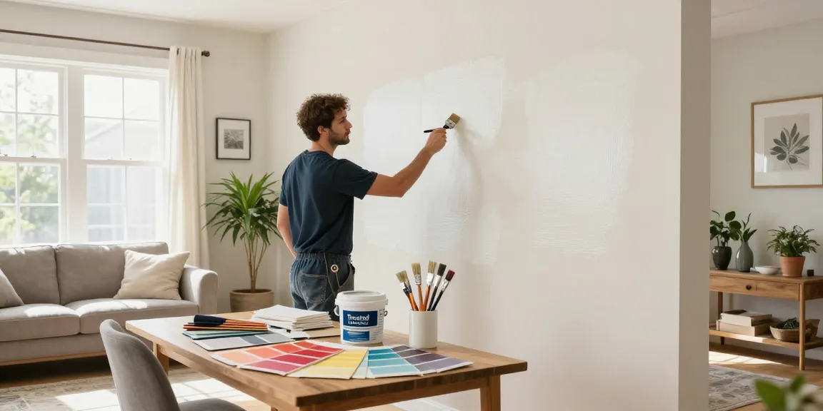 Trusted Lincoln Painters applying a fresh, vibrant coat in a beautifully transformed room.