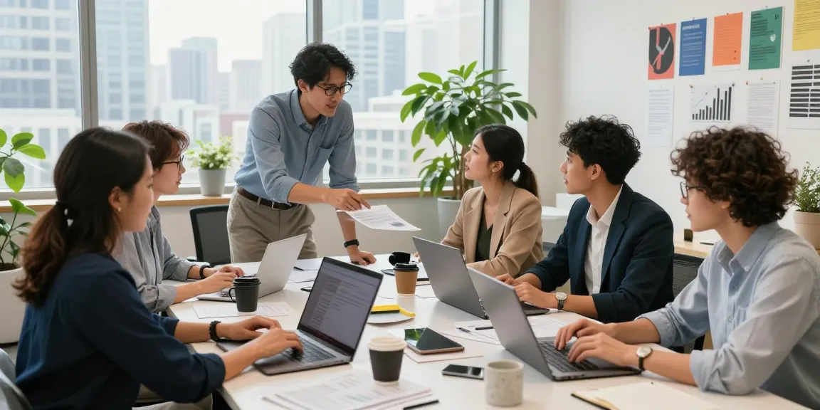 The best payment gateway for business startup enhances team collaboration in a vibrant office scene.